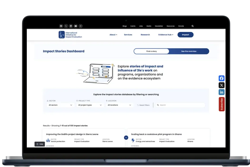 3ie Impact Stories Dashboard Thumbnail