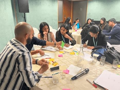 Participants brainstorming over assignment